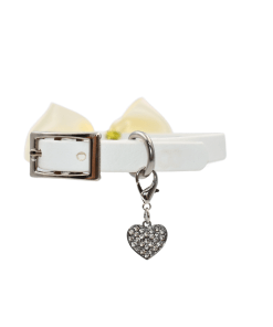 Collare biothane fiocco bianco retro