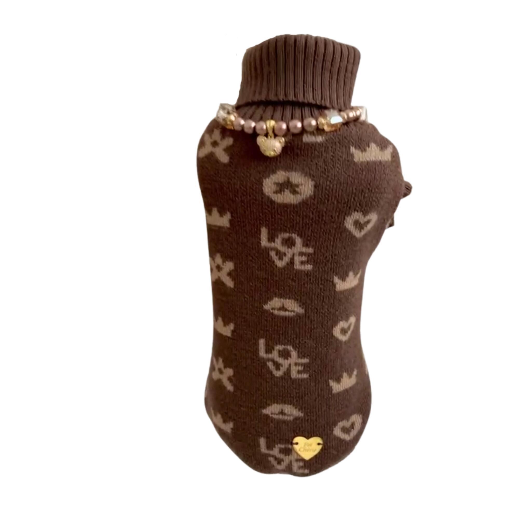 Maglione lana con collana cani