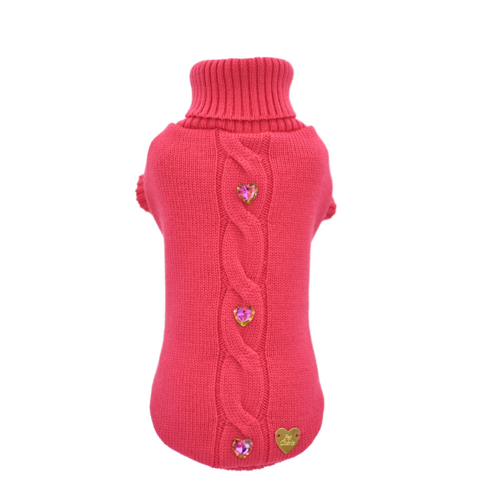 Maglione lana merino treccia fuxia