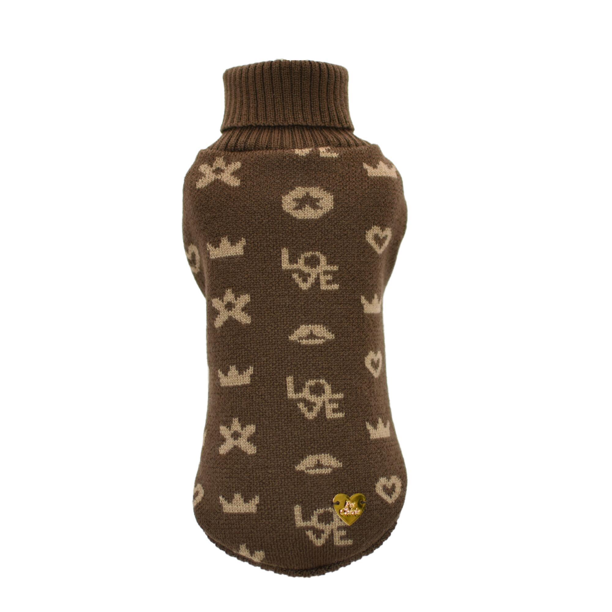 Merino wool sweater Love brown