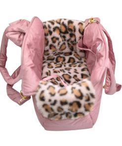 Tote bag per cani rosa dentro