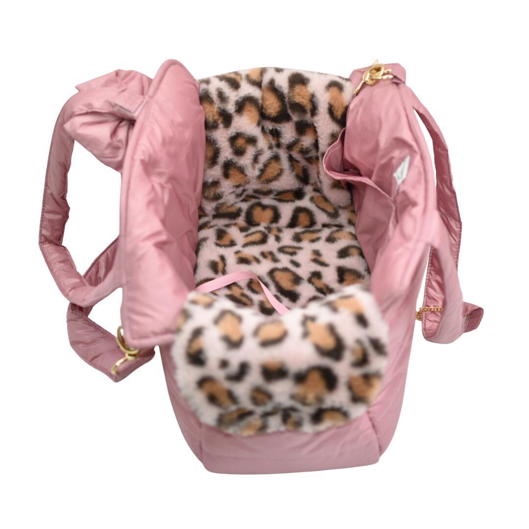 Tote bag per cani rosa dentro