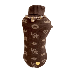 Dog necklace worn on sweater