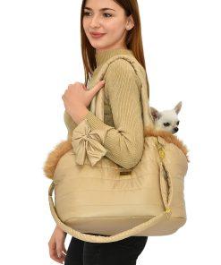 Borsa per cani sabbia su modella