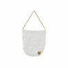 White dog bowl bag