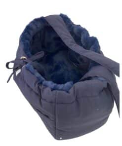 Borsa monospalla per cani blue interno