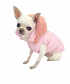 Piumino per cani monogram rosa