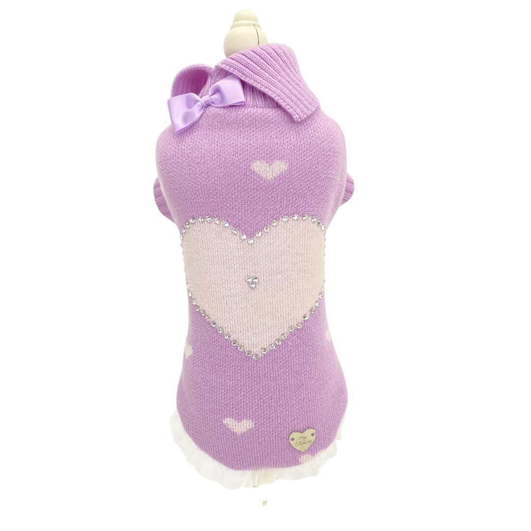 Maglioncino Glittering Heart Lilac